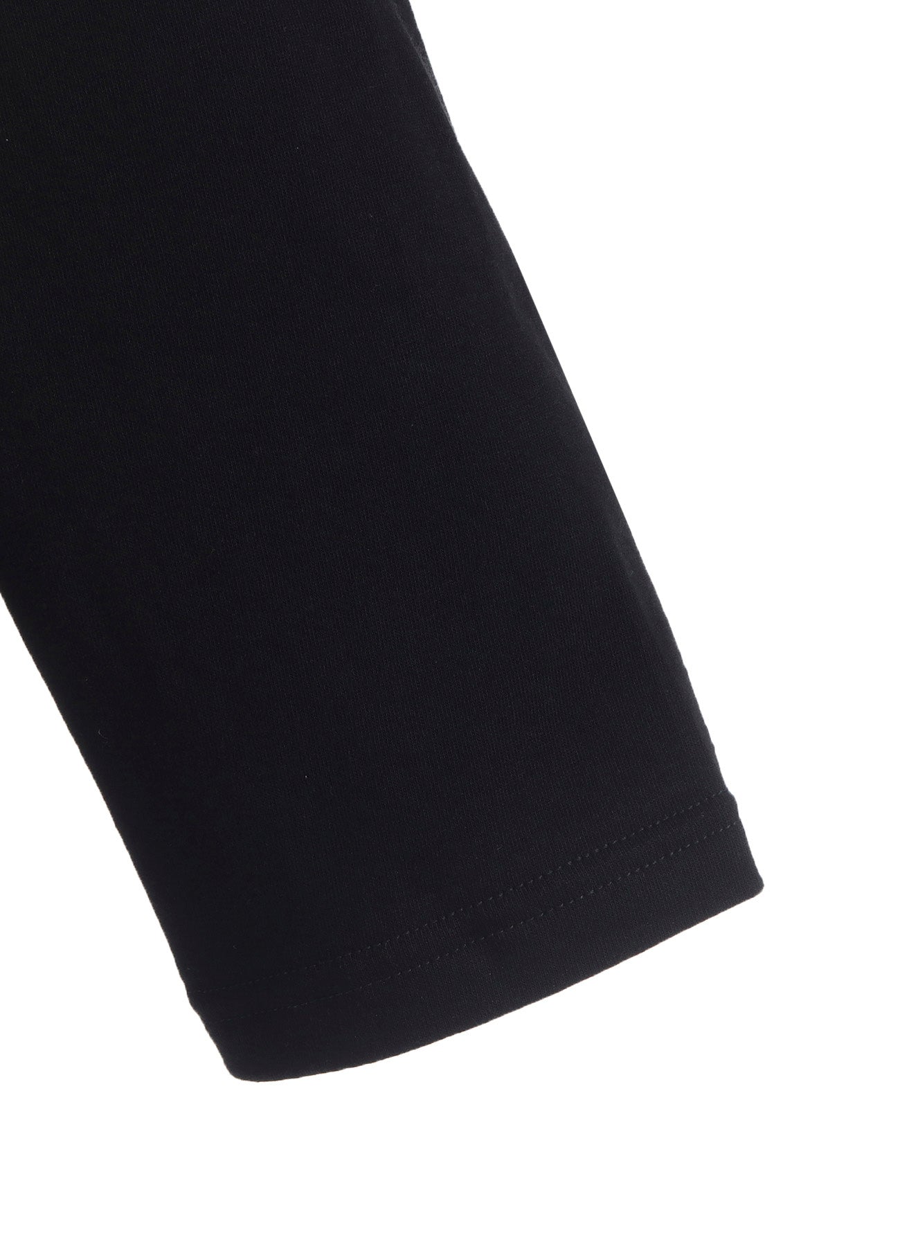 COTTON JERSEY FABRIC SWITCH L/S DRAPED T-SHIRT