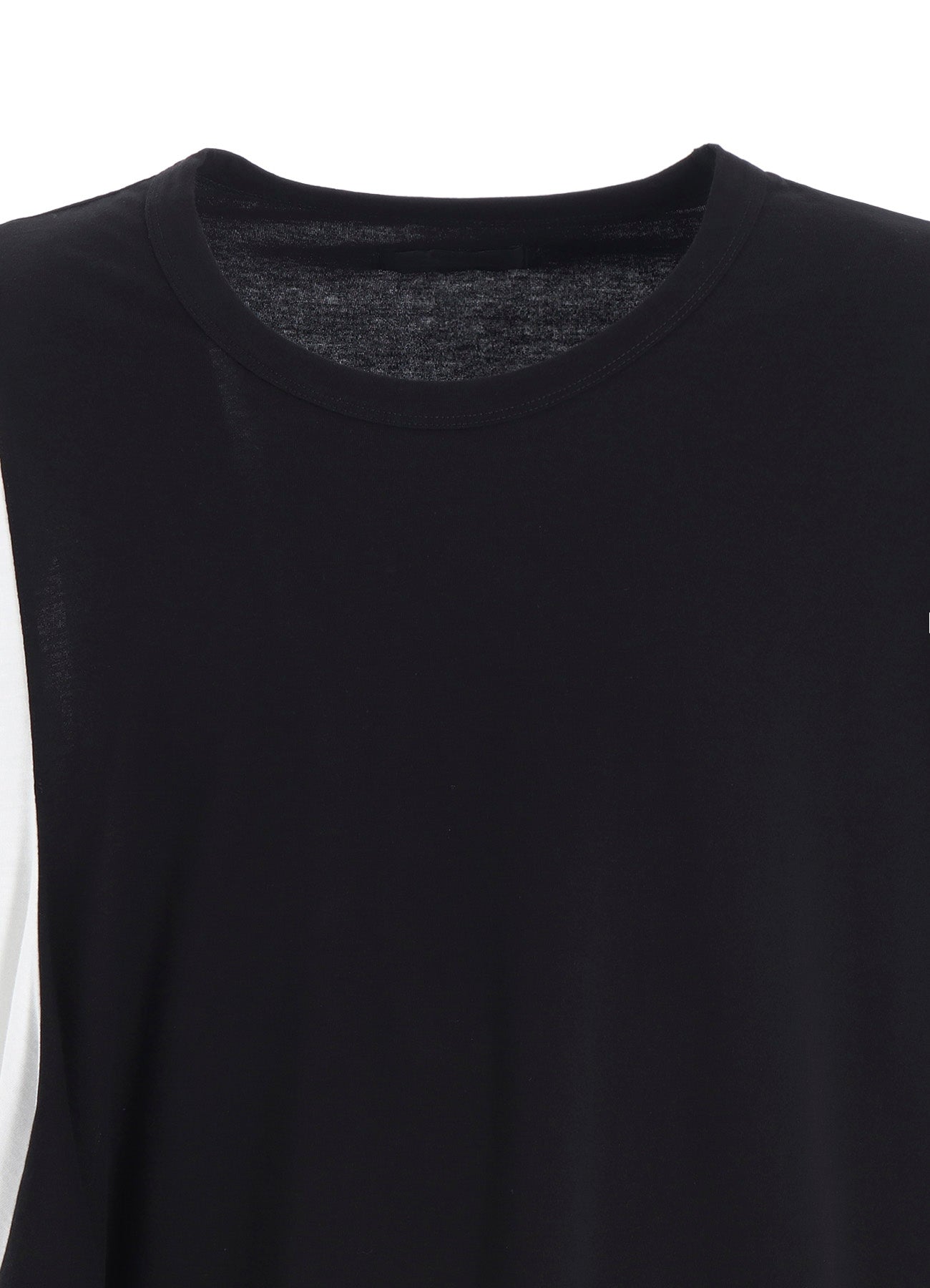 COTTON JERSEY FABRIC SWITCH L/S DRAPED T-SHIRT