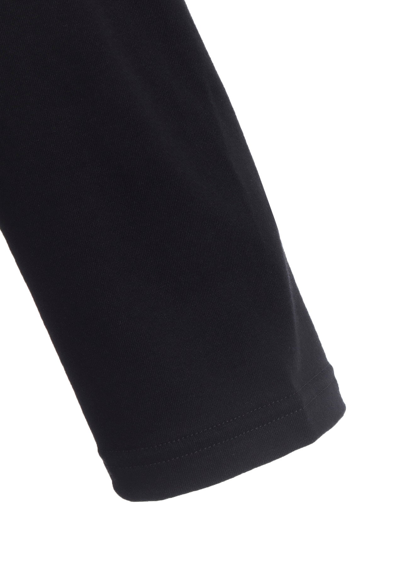 COTTON JERSEY FABRIC SWITCH L/S DRAPED T-SHIRT