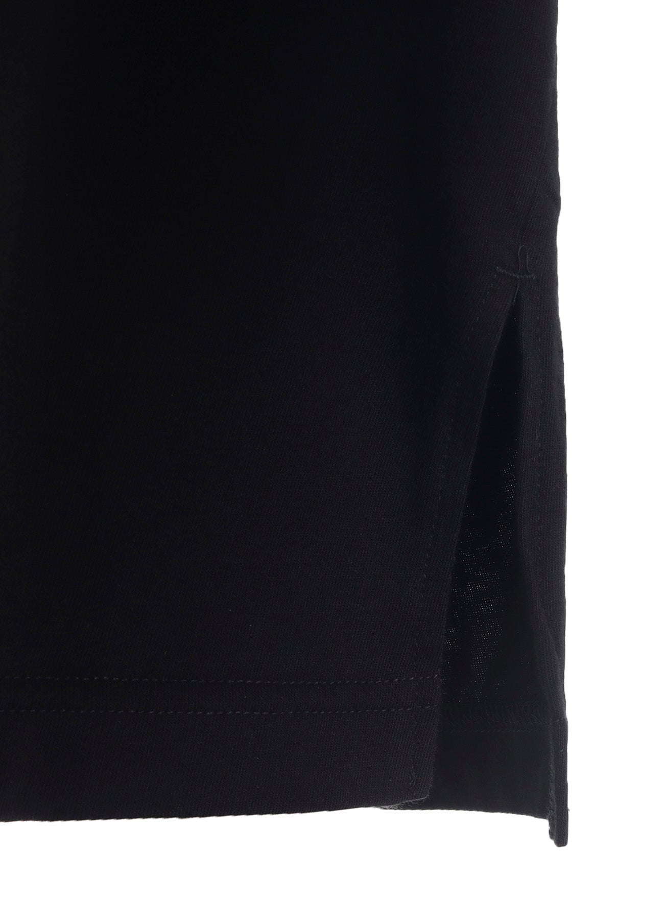 COTTON JERSEY FABRIC SWITCH L/S DRAPED T-SHIRT