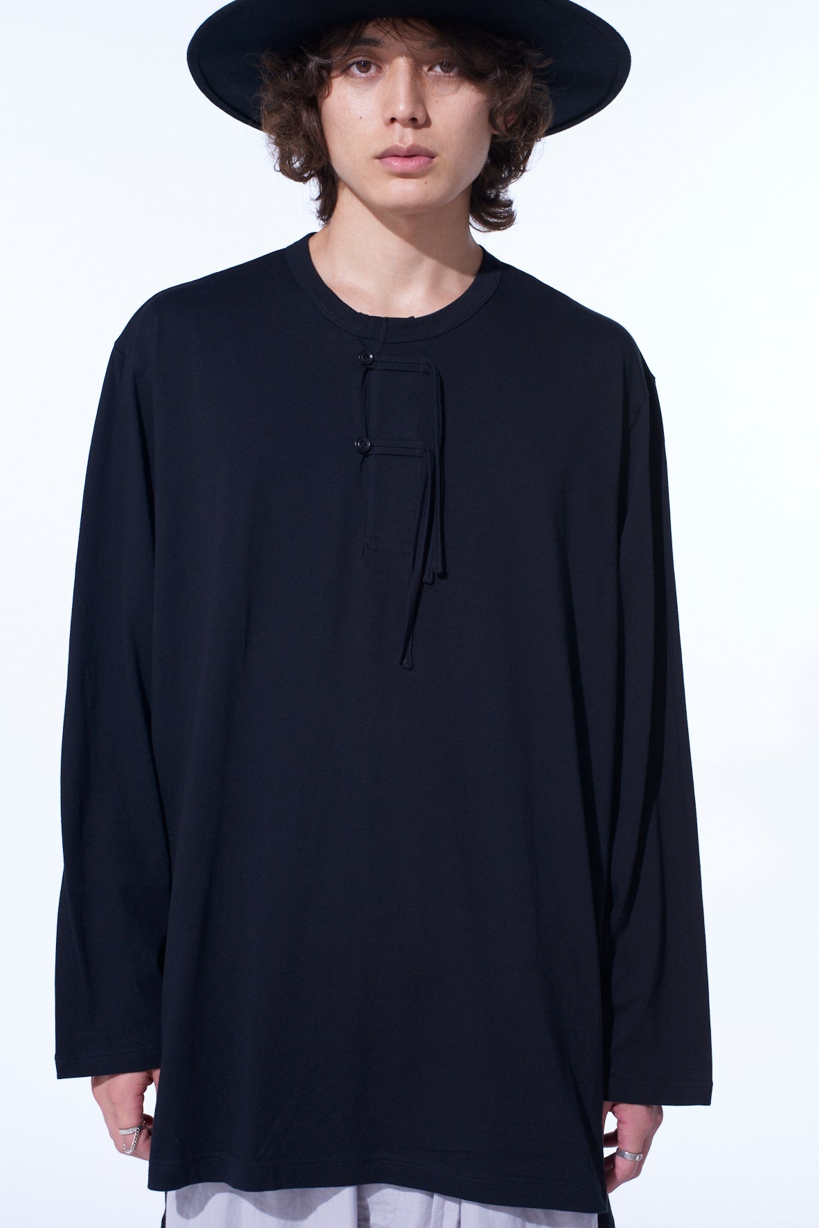 30/COTTON JERSEY HENLEY NECK T-SHIRT