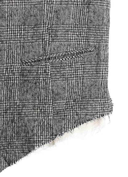 GLEN CHECK CUT-OUT HEM STAND COLLAR VEST