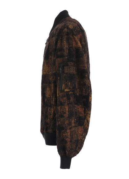 CHECK JACQUARD BOMBER JACKET