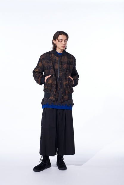 CHECK JACQUARD BOMBER JACKET