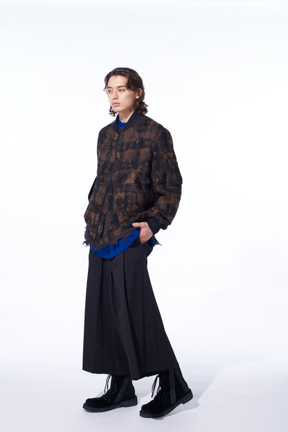 CHECK JACQUARD BOMBER JACKET