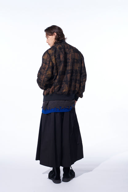 CHECK JACQUARD BOMBER JACKET