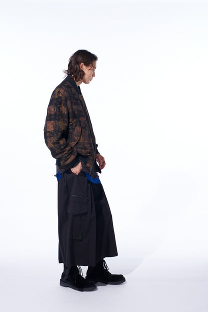 CHECK JACQUARD BOMBER JACKET