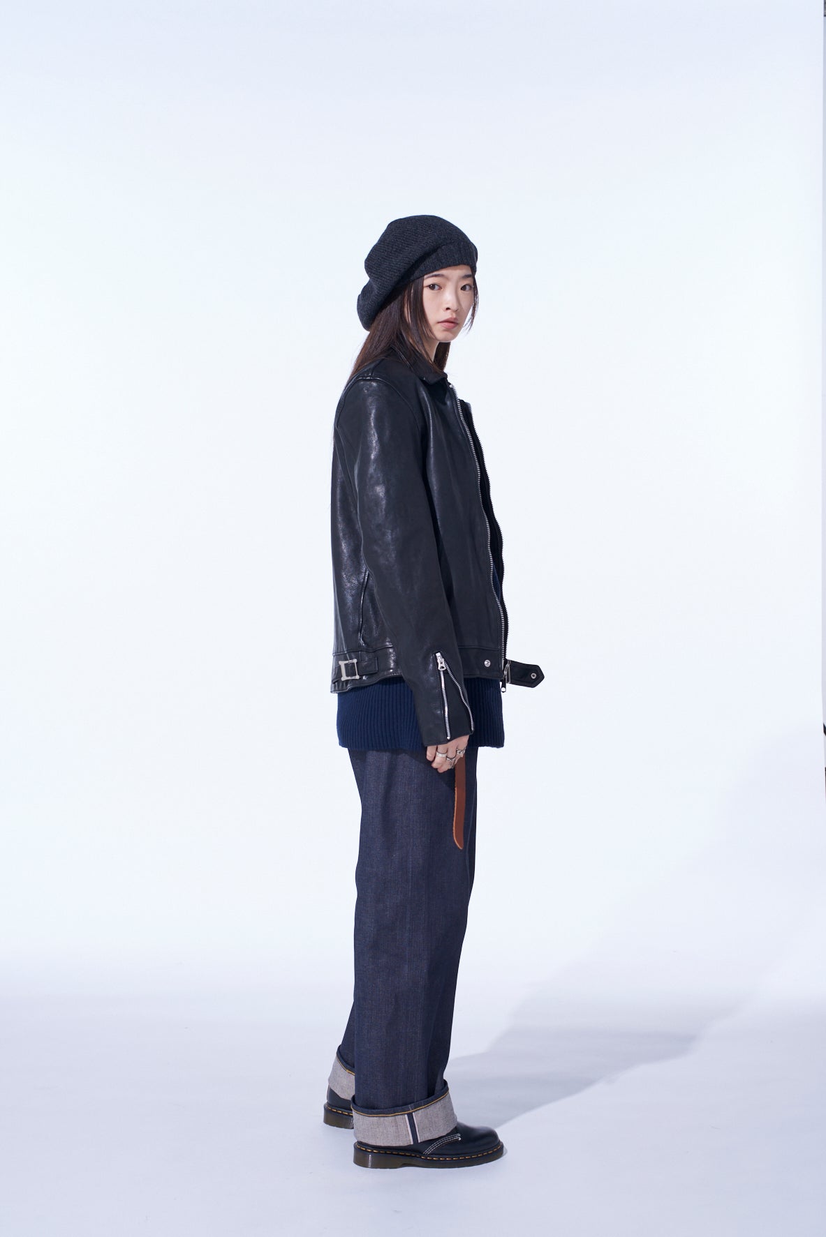 WASHED SHEEP LEATHER CLASSIC SINGLE-BREASTED JACKET