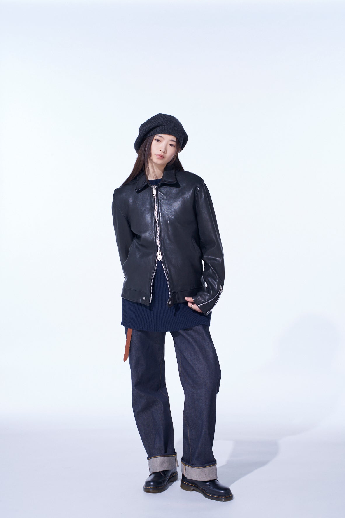 WASHED SHEEP LEATHER CLASSIC SINGLE-BREASTED JACKET