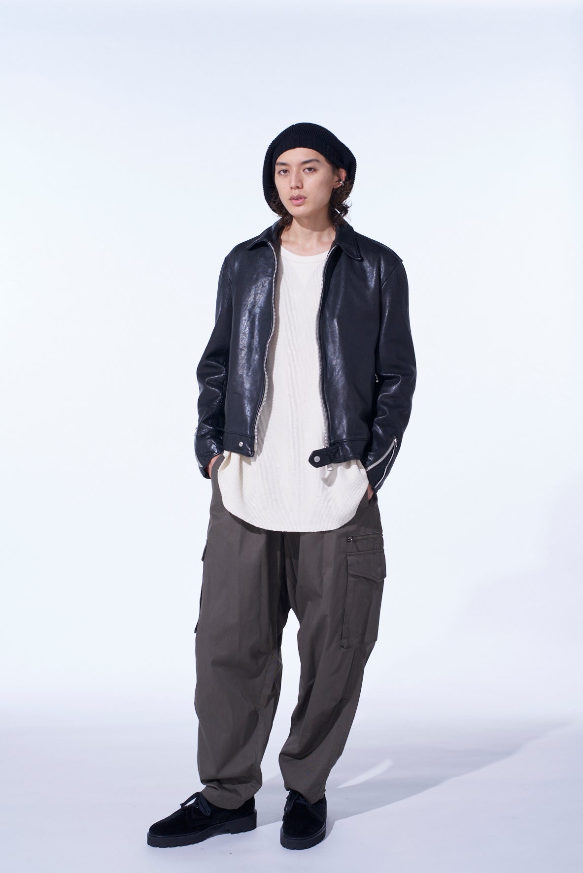 WASHED SHEEP LEATHER CLASSIC SINGLE-BREASTED JACKET
