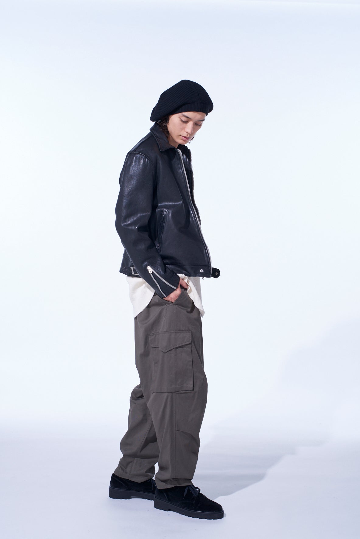 WASHED SHEEP LEATHER CLASSIC SINGLE-BREASTED JACKET