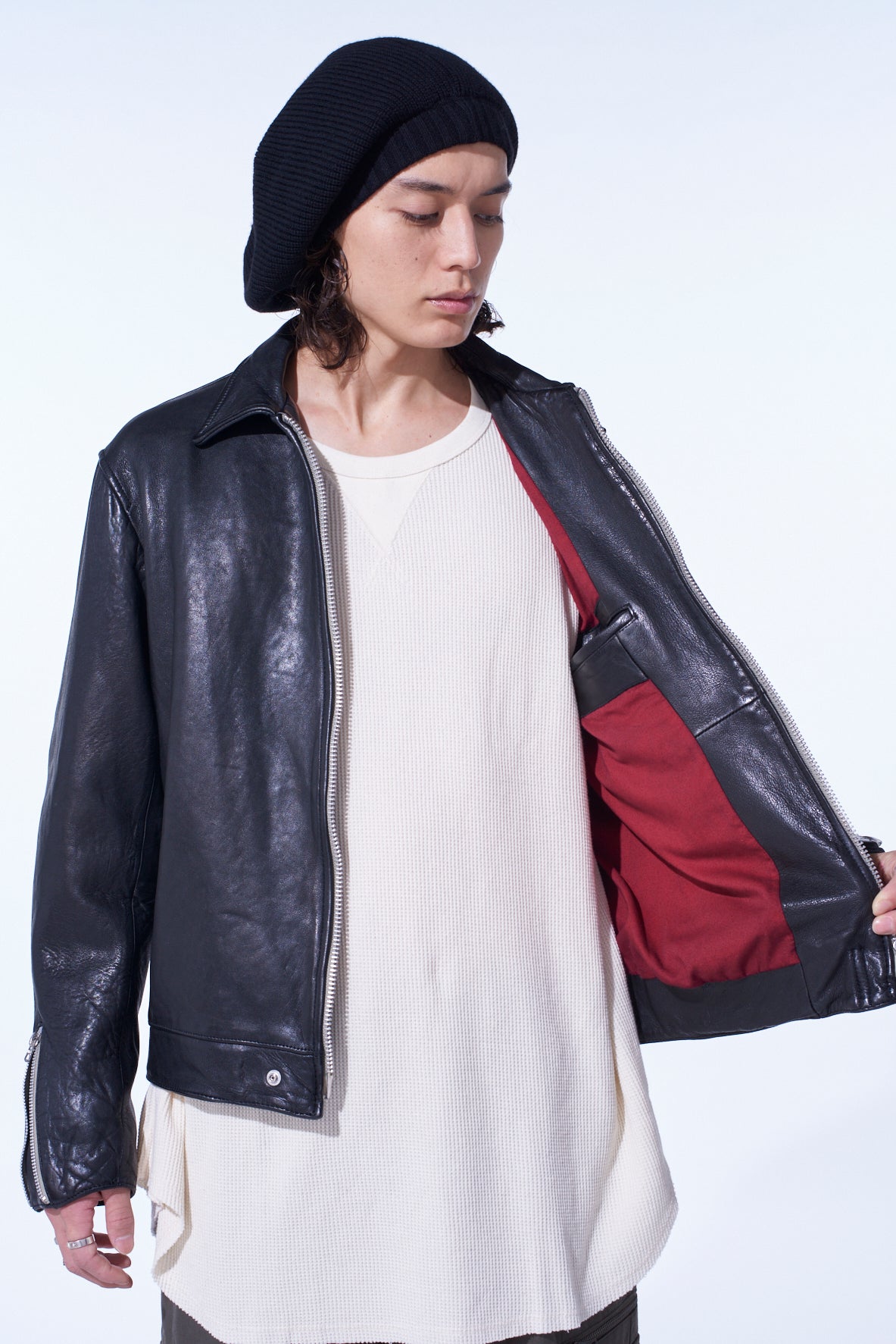 WASHED SHEEP LEATHER CLASSIC SINGLE-BREASTED JACKET