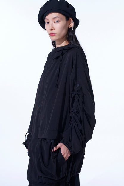 CREPE de CHINE SHIRRING MOUNTAIN PARKA