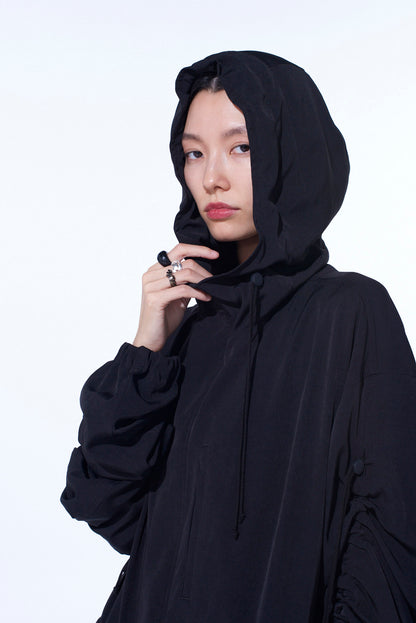 CREPE de CHINE SHIRRING MOUNTAIN PARKA