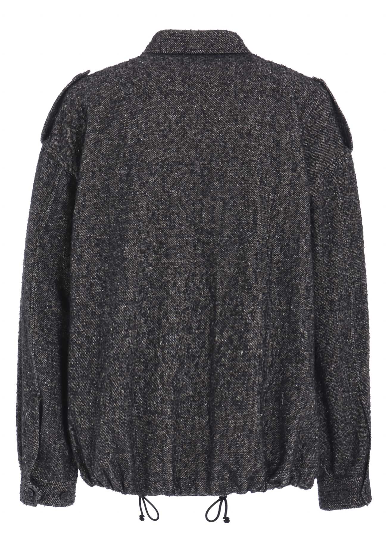 BRUSHED TWILL NEEDLE PUNCH EPAULETTE OVERSIZED BLOUSON