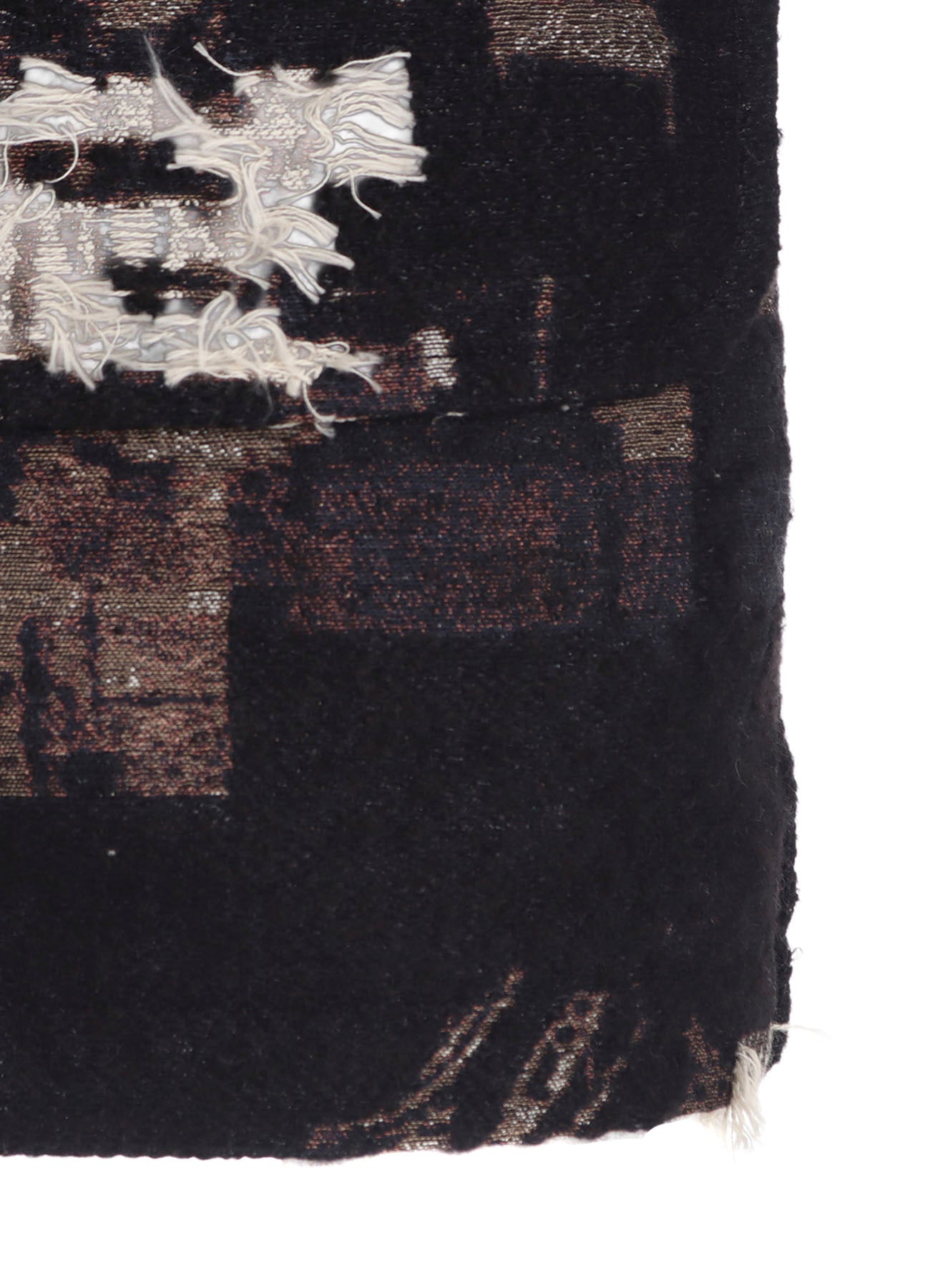 PATCHWORK CUT JACQUARD POCKET HALF COAT