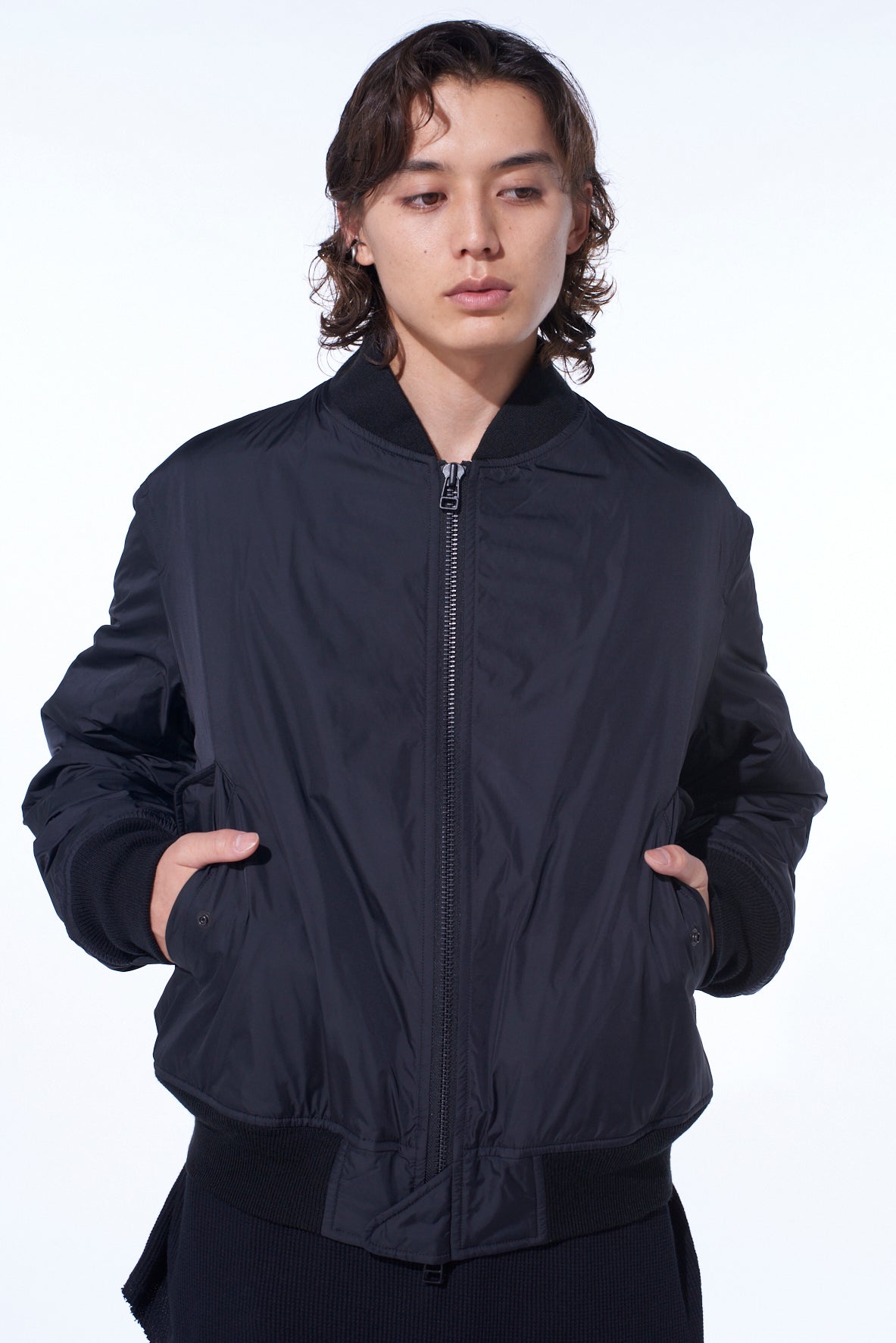 NYLON TWILL REVERSIBLE BOMBER JACKET