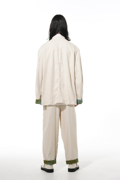 LI/C WASHER TWILL TIE DYE 2-TUCK TAPERED BELT PANTS