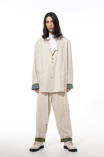 LI/C WASHER TWILL TIE DYE 2-TUCK TAPERED BELT PANTS