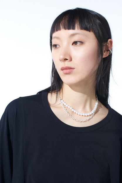 SAFETY PIN IMITATION PEARL CHOKER