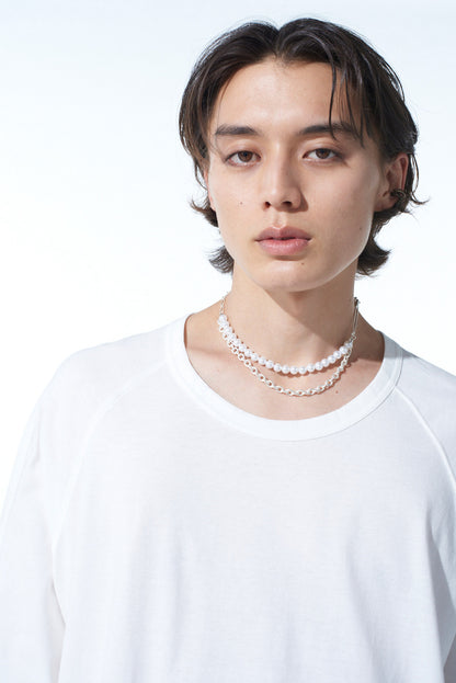 SAFETY PIN IMITATION PEARL CHOKER