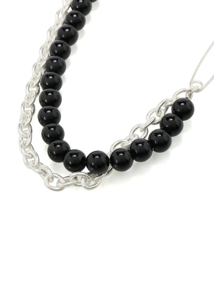 SAFETY PIN ONYX CHOKER