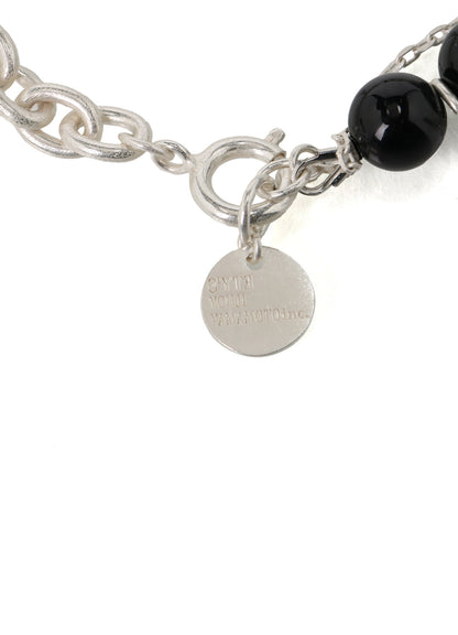SAFETY PINS ONYX BRACELET