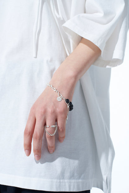 SAFETY PINS ONYX BRACELET