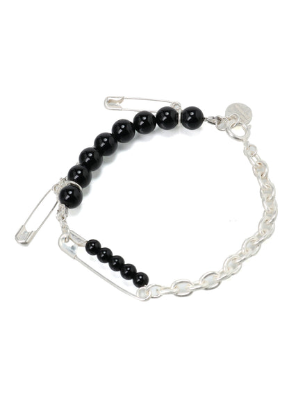 SAFETY PINS ONYX BRACELET