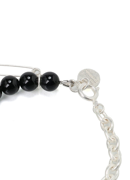 SAFETY PINS ONYX BRACELET