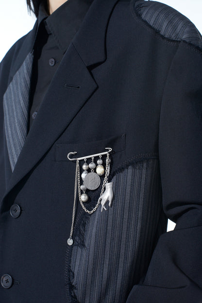 BRASS MULTI-MOTIF BROOCH