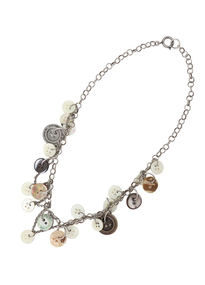 BRASS MULTI-BUTTON 2WAY NECKLACE