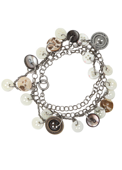 BRASS MULTI-BUTTON 2WAY NECKLACE