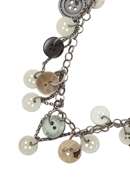 BRASS MULTI-BUTTON 2WAY NECKLACE