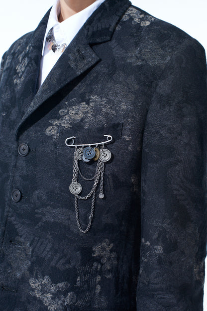 BRASS MULTI-BUTTON BROOCH