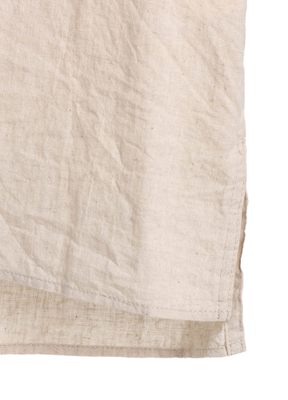 COTTON/LINEN POPLIN LOOSE-FIT REGULAR COLLAR SHIRT