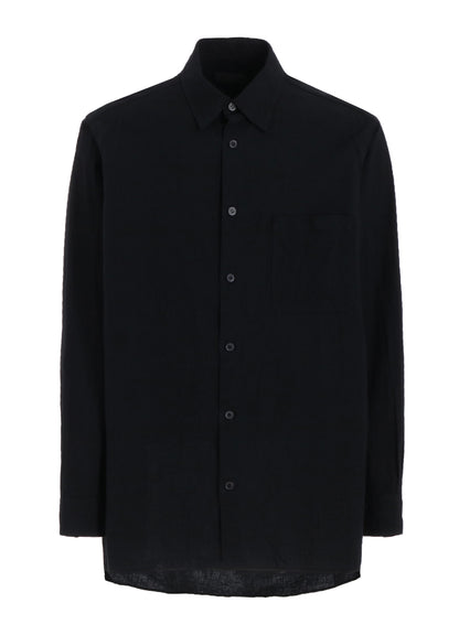 COTTON/LINEN POPLIN LOOSE-FIT REGULAR COLLAR SHIRT