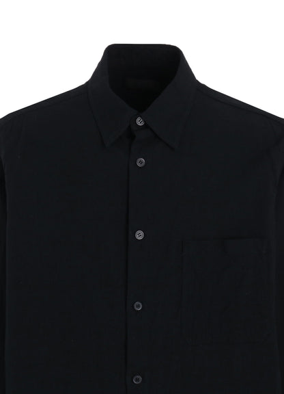 COTTON/LINEN POPLIN LOOSE-FIT REGULAR COLLAR SHIRT