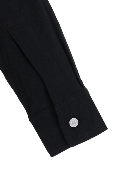 COTTON/LINEN POPLIN LOOSE-FIT REGULAR COLLAR SHIRT