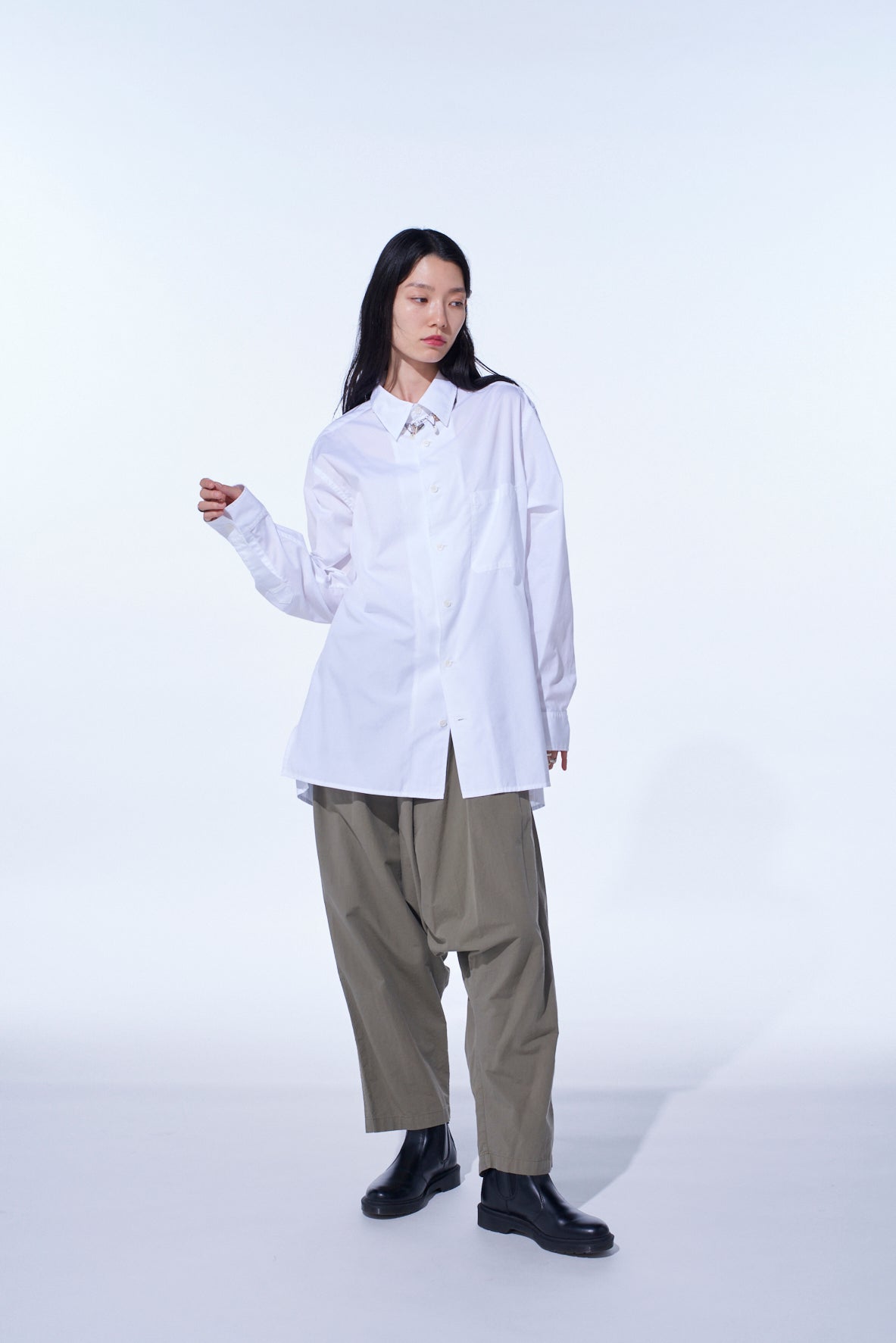 COTTON BROAD LOOSE-FIT REGULAR COLLAR SHIRT