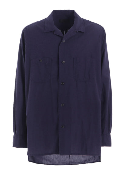 BROADCLOTH CHAMBRAY LOOSE-FIT OPEN COLLAR SHIRT