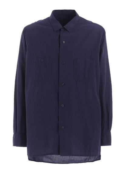 BROADCLOTH CHAMBRAY LOOSE-FIT OPEN COLLAR SHIRT