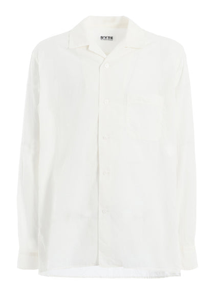 COTTON SILK LOAN LOOSE-FIT OPEN COLLAR SHIRT