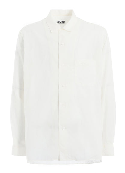 COTTON SILK LOAN LOOSE-FIT OPEN COLLAR SHIRT