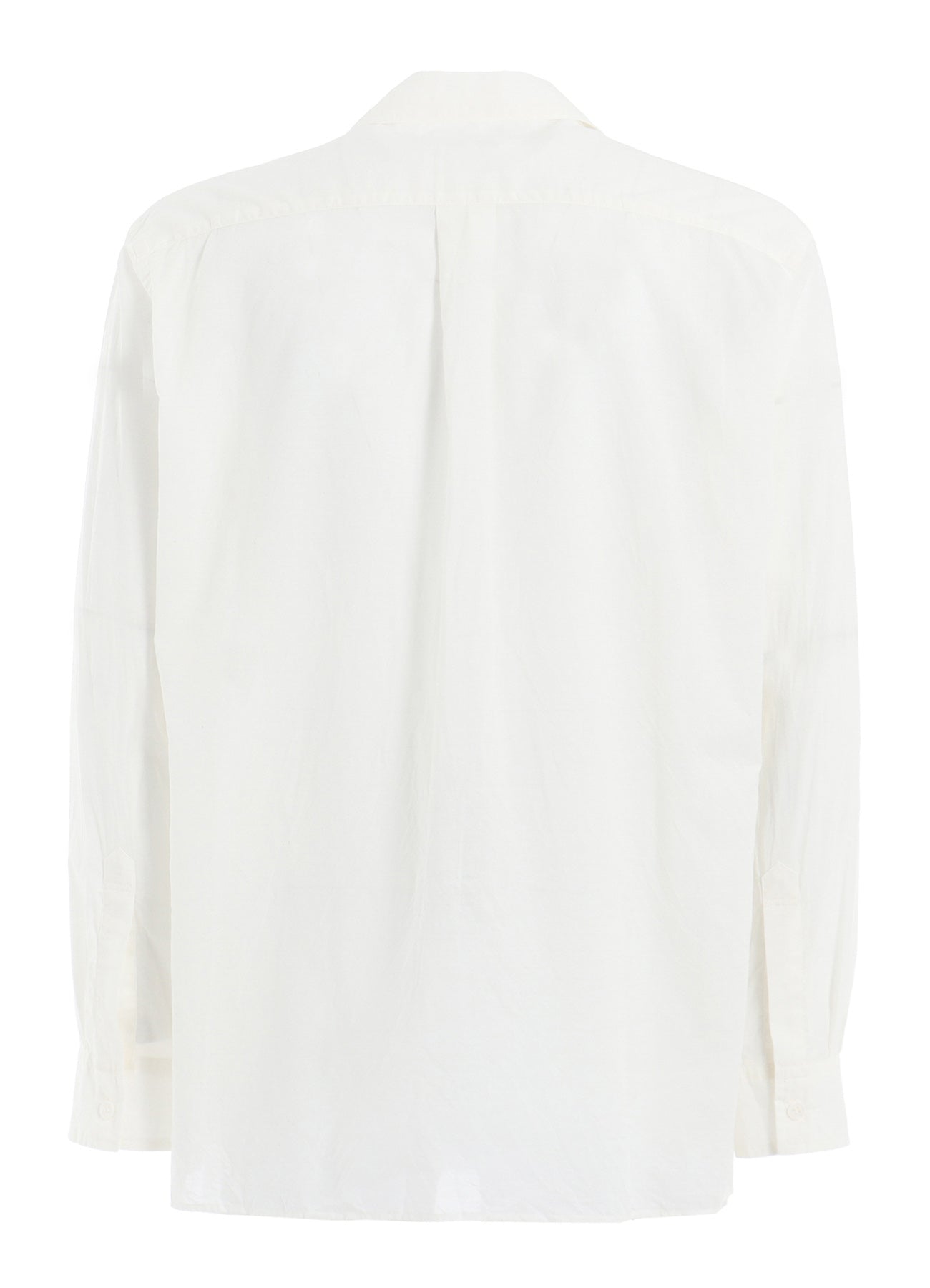 COTTON SILK LOAN LOOSE-FIT OPEN COLLAR SHIRT