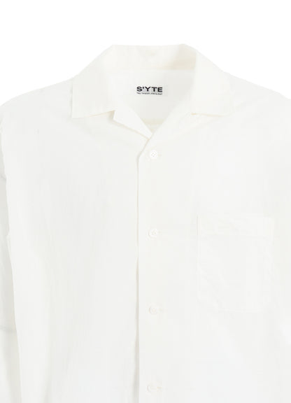 COTTON SILK LOAN LOOSE-FIT OPEN COLLAR SHIRT