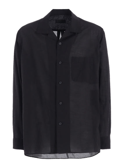 COTTON SILK LOAN LOOSE-FIT OPEN COLLAR SHIRT