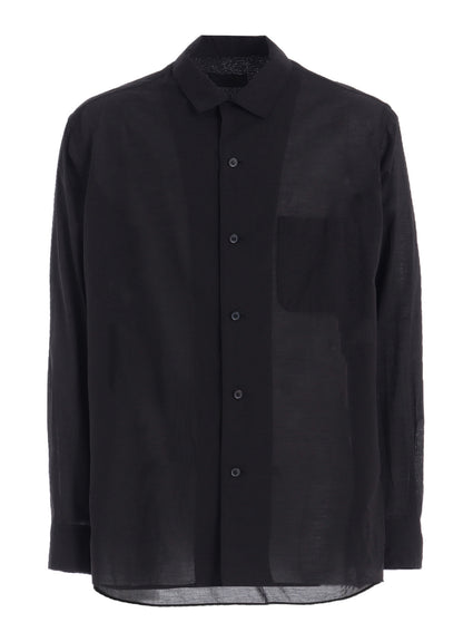 COTTON SILK LOAN LOOSE-FIT OPEN COLLAR SHIRT