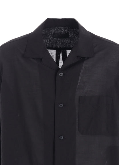 COTTON SILK LOAN LOOSE-FIT OPEN COLLAR SHIRT