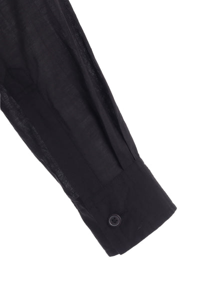 COTTON SILK LOAN LOOSE-FIT OPEN COLLAR SHIRT